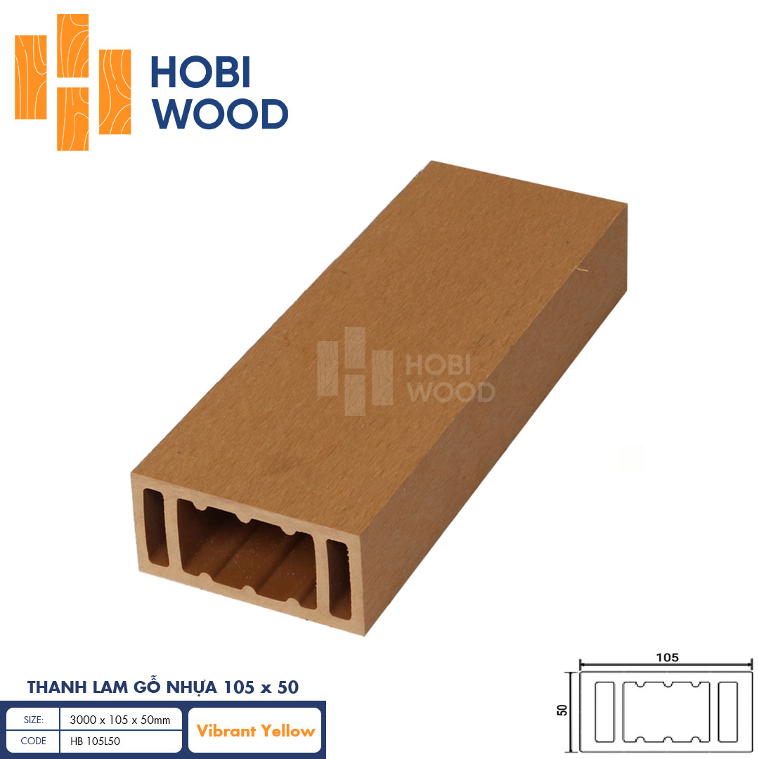 Thanh lam gỗ nhựa HobiWood HB HB 105L50 (Vibrant Yellow)