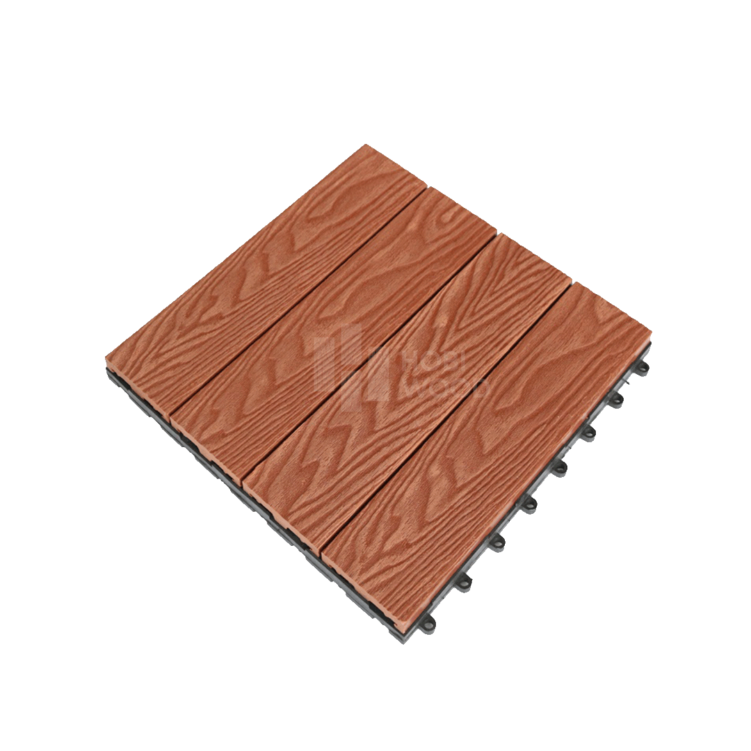 Vỉ gỗ nhựa HobiWood vân 3D (Maple Leaf Red)
