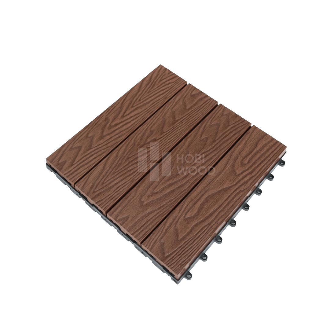 Vỉ gỗ nhựa HobiWood vân 3D (Oak Brown)