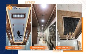 Tấm nhựa ốp tường nội thất ứng dụng ốp trần nhà