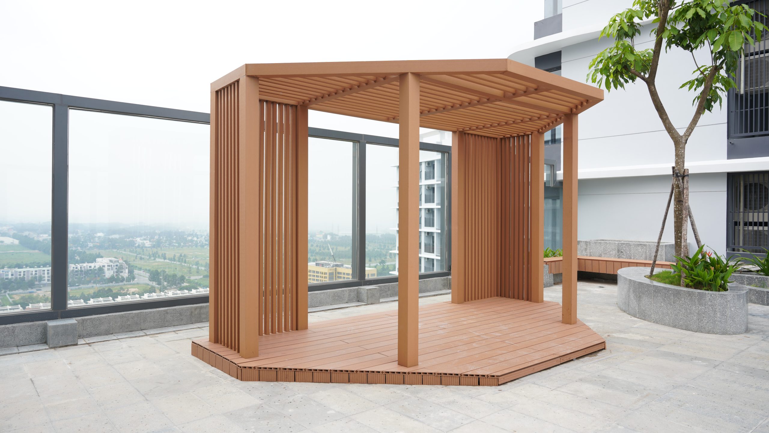 Thanh trụ gỗ nhựa ngoài trời