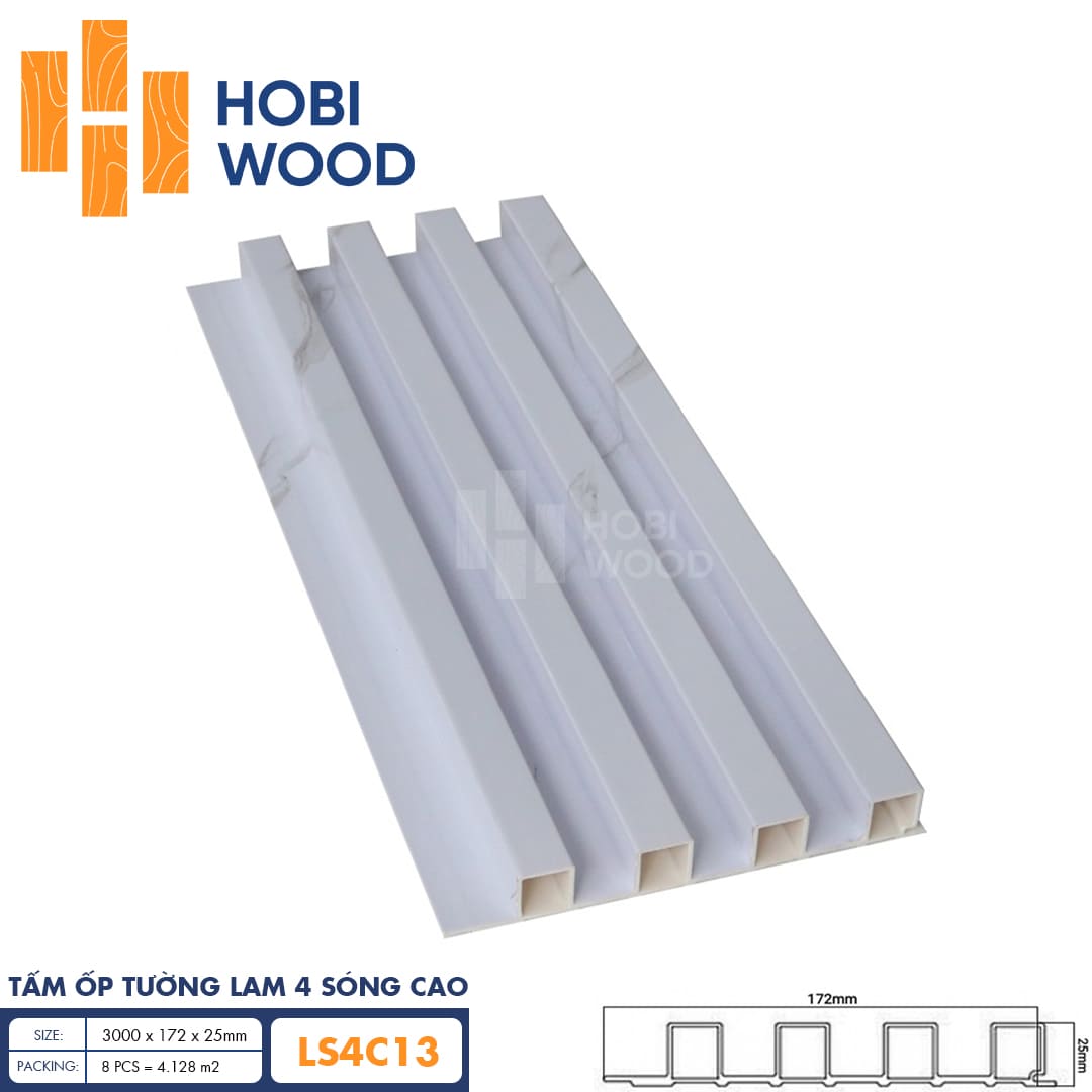 Tấm ốp lam 4 sóng cao HobiWood LS4C13