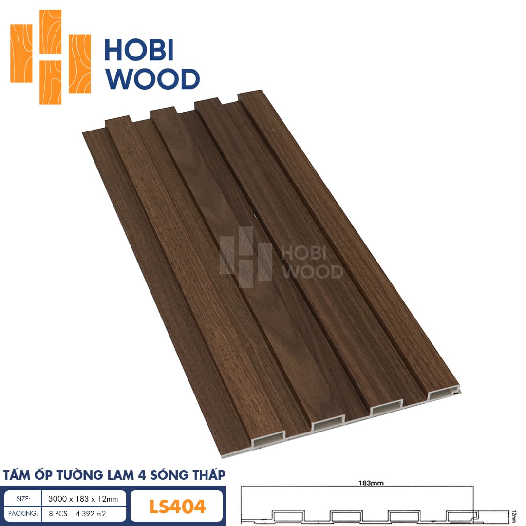 Tấm ốp lam 4 sóng thấp HobiWood LS404