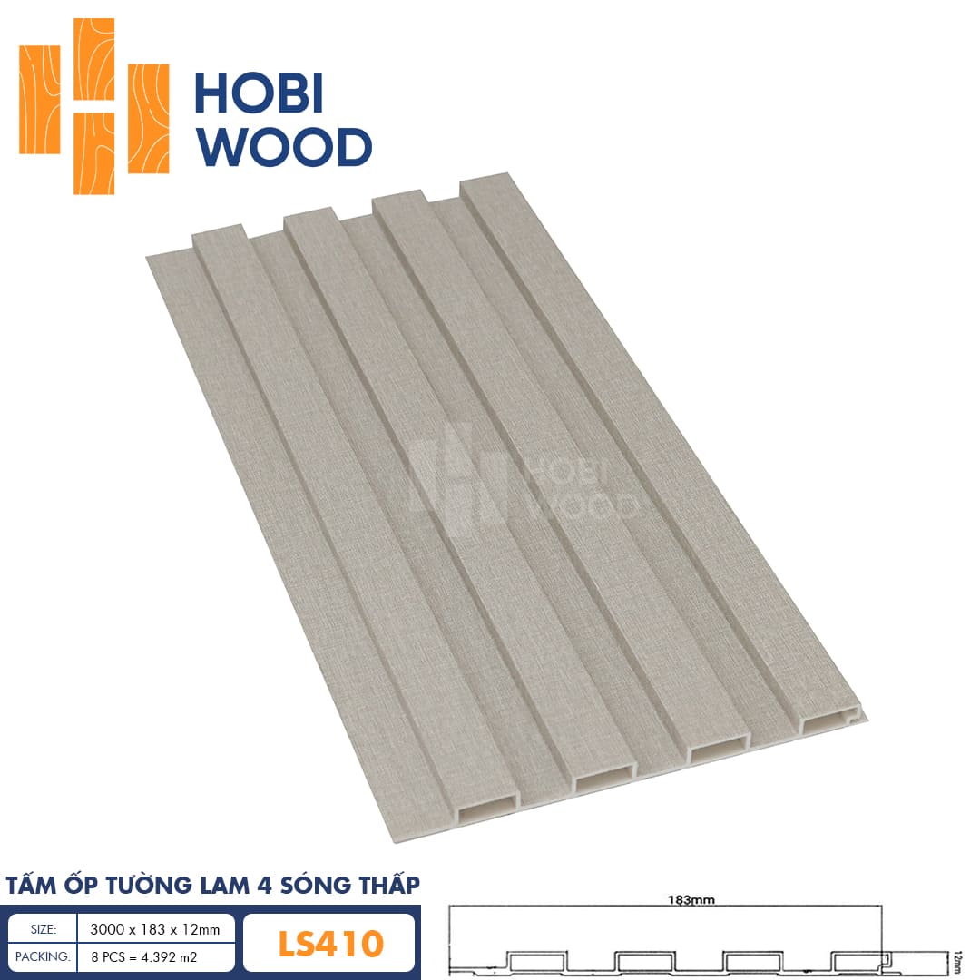 Tấm ốp lam 4 sóng thấp HobiWood LS410