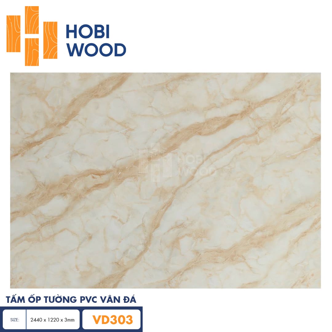 Tấm ốp PVC vân đá HobiWood VD303