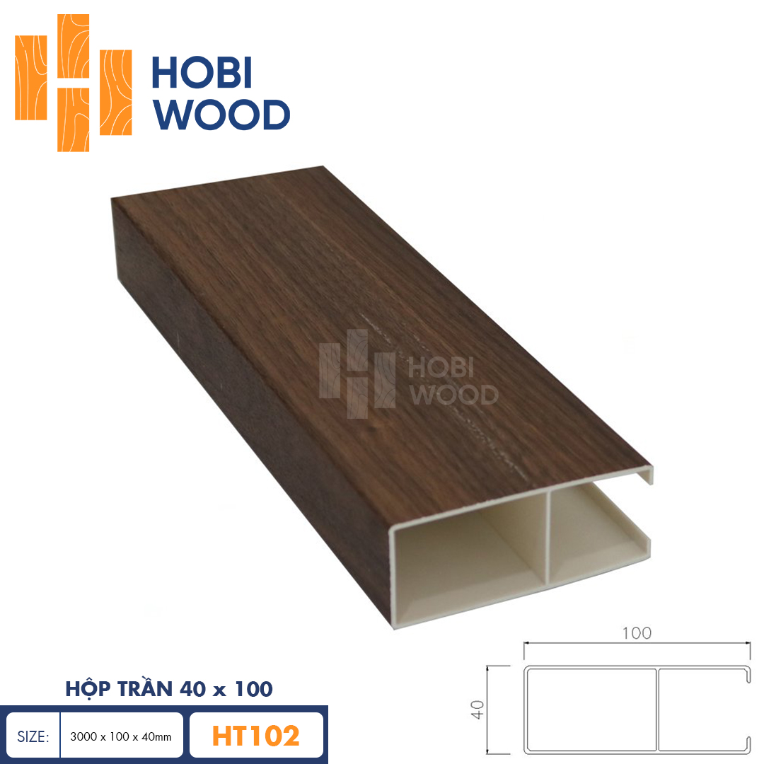 Thanh lam treo trần 40x100 HobiWood HT102