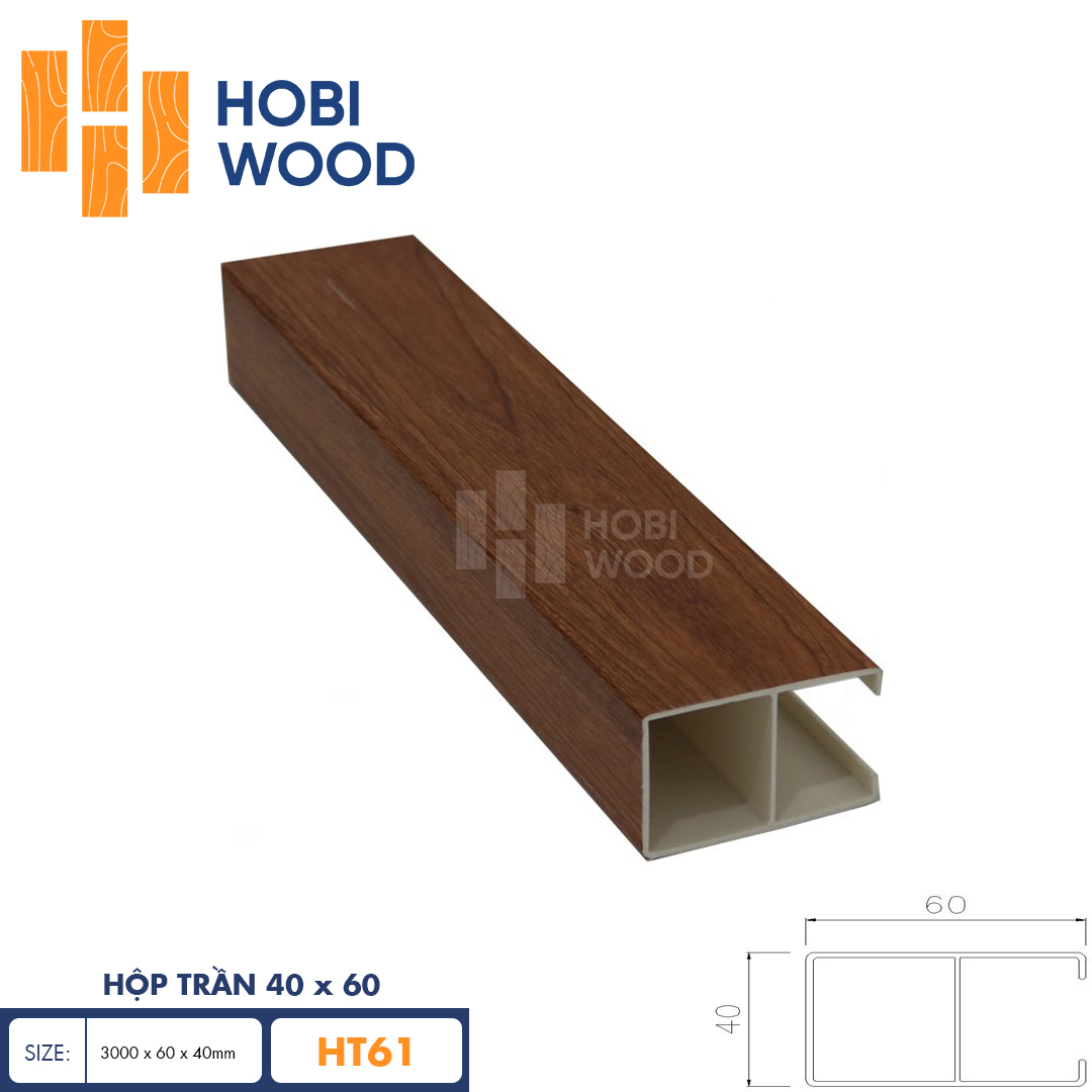 Thanh lam treo trần 40x60 HobiWood HT61