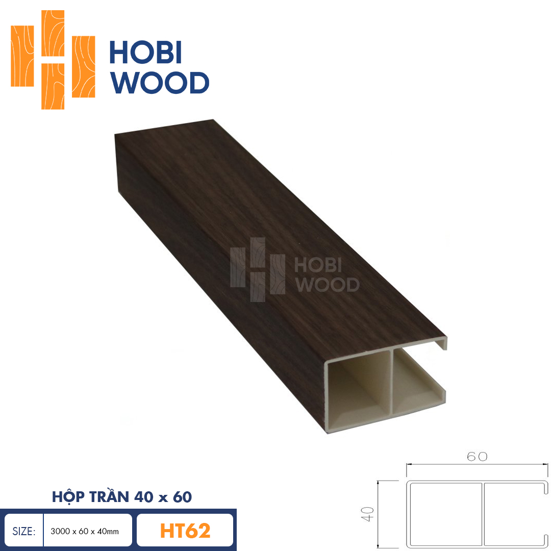 Thanh lam treo trần 40x60 HobiWood HT62