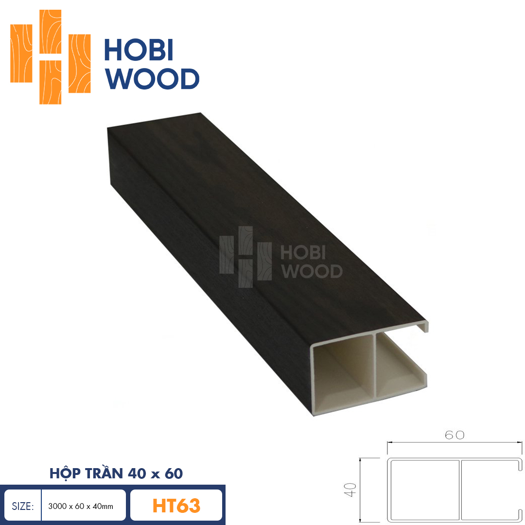 Thanh lam treo trần 40x60 HobiWood HT63