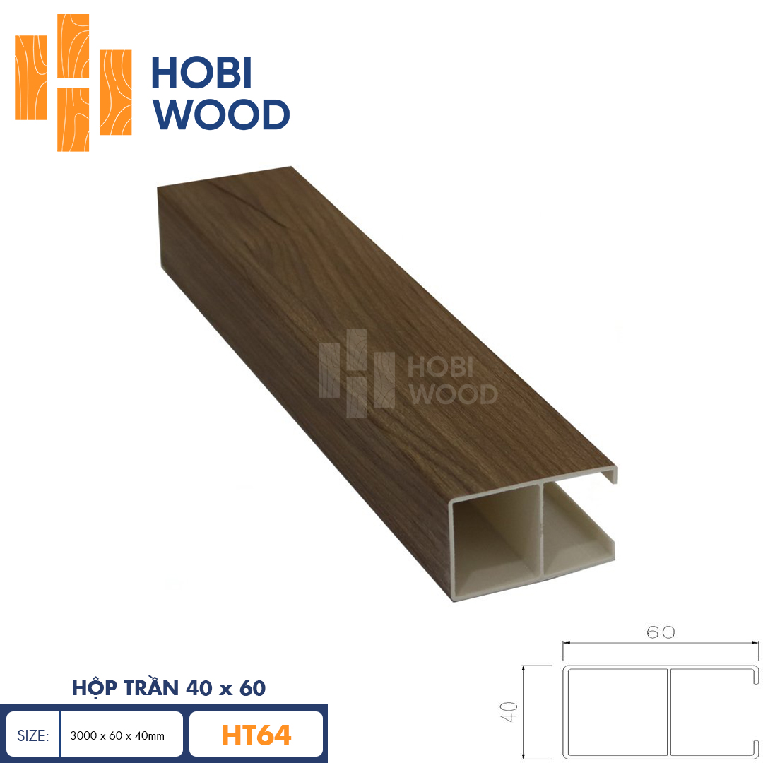 Thanh lam treo trần 40x60 HobiWood HT64