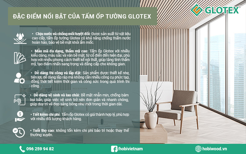 Đặc điểm nổi bật của tấm ốp lam sóng Glotex